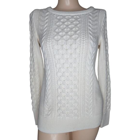 Gap Chunky Cableknit Fisherman Sweater Women XS Coastal Preppy Old Money Cabin‎ - Picture 1 of 8